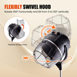 Giantex Hooded Hair Dyer, Stand Up Hair Dryer with Adjustable Height, Timer & Temperature, Bonnet Hair Dryer with Wheels, Salon Hair Dryer with Hood for Home Spa Beauty Station