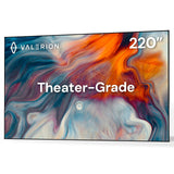 Valerion 220-inch Fixed Frame Projector Screen, 1.3 dB Gain, 80% PQE, 4K/8K Ultra HD, 3D Wall Mount Projector Screen, Works with Long Throw, Short Throw & Ultra Short Throw Projectors
