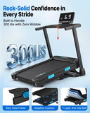 MERACH T12 Foldable Treadmill for Home 300 LBS Capacity Wide Running Belt