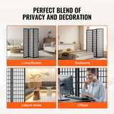 Room Divider, 3 Panel Japanese Room Divider, Wood Folding Privacy Screen Indoor, Japanese Partition Dividers Portable Decoration Screens