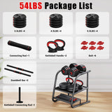 GOIMU Home Gym, M1 Workout Station with 140LBS Weight Stack, Multifunctional Home Gym Equipment with Pulley System for Full Body Strength Training, 54lbs Adjustable Dumbbells