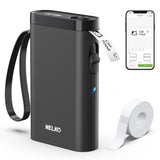 Nelko P21 Label Maker Machine with Tape, Bluetooth Label Printer, Black