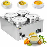 OGMOYT Buffet Server Food Warmer, 4 x 7L Commercial Food Warmer, Electric Soup Warmers Buffet Food Warmers, Steam Table for Restaurant