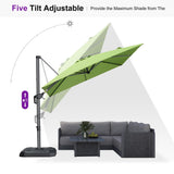PURPLE LEAF Outdoor Umbrella 8' x 8' Square Sun Protection Apple Green
