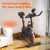 RELIFE REBUILD YOUR LIFE Exercise Bike Stationary for Home Indoor,Cycling Bike with Silent Belt Drive for Home Cardio,Brake Pad Resistance with djustable & Comfort Seat/PAD Holder/LCD Monitor.