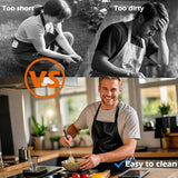 juningxin 4-piece waterproof rubber vinyl apron 40 inch for dishwasher lab butcher cooking kitchen black men/women chef apron heavy duty chemical work extra long grill with adjustable bib