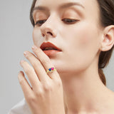 Oseew 14k gold mother's Ring Custom 10k gold Birthstone Ring 10k mom rings for women birthstone with 2 names Mothers rings with 2 birthstones 10k yellow Gold