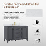 DELUXE LIVING 48 Inch Bathroom Vanity with Sink, Fully Assembled, Deep Grey