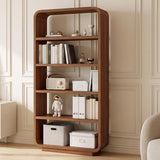 5-Tier Bookshelf, 71" Tall Bookcase, Open Display Shelves, Walnut