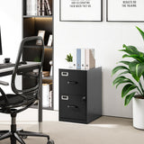 BYNSOE 2 Drawer File Cabinet with Lock Vertical Filing Storage Cabinet Office Home Steel Vertical File Cabinets for Letter Size File Cabinet Locked,Assembly Required