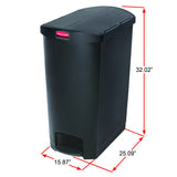 Rubbermaid Commercial Products Slim Step-On Plastic Trash Can, 24 Gallon, Beige, Hands-Free Garbage Can for Medical Waste in Hospitals/Lab/Emergency/Patient Rooms