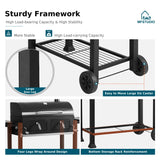 MFSTUDIO Multifunctional Extra Large 49 Inch BBQ Charcoal Grills with Temperature Control, Side Table and Easy Clean Ash Tray