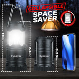 Xynover 4-Pack Solar Camping Lanterns,Rechargeable LED with USB/Solar/AA Battery,Magnetic Base,Hanging Hook,Collapsible, Waterproof for Emergency, Hiking,Hurricane,Campsites,Lanterns for Power Outages
