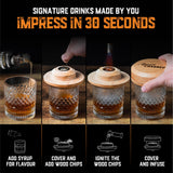 Whiskey Cocktail Smoker Kit with Torch, Old Fashioned Syrup & 8 Flavors Wood Chips - Premium USA Oak Smoker - Old Fashioned Smoker Kit - Bourbon Gifts for Men (with Butane)