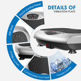 Natini Vibration Plate Exercise Machine - Whole Body Workout Vibration Platform Lymphatic Drainage Machine for Weight Loss Home Fitness - Silver