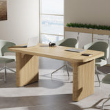 Tribesigns 5ft Conference Table, Modern Rectangular Meeting Seminar Table with Double Pedestal