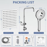 SINGSUO Filtered Rain Shower Head with Handheld Spray Combo, High Pressure Dual Shower Head with Filter for Hard Water, Modern Magnetix Double Shower Head and Handle Set, Adjustable Lift Bar (Chrome)