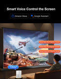 IN&VI 120" Matte White Floor Rising Projector Screen Motorized for UST Long/Standerd Throw Projector,Movie Screen for Home Theater,Motorized Projector Screen 4K/8K Ultra HD Active 3D