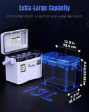 Pawfly Live Bait Cooler, 13 QT Leak-Proof Fishing Cooler with Rechargeable Aerator, Portable Fish Livewell for Boat, Insulated Minnow Bucket for Shrimp & Live Fish, Hard Fishing Box