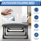 BSISHL Camping Cot with Mattress,No Assembly Required Heavy Duty Folding Camping Cot for Adults,450 Lbs Capacity Adjustable Portable Bed for Indoor,Outdoor&Patio Use (L''70in)