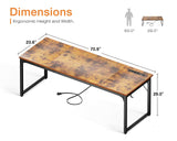 Coleshome 71 Inch Computer Desk with USB Ports, Large Office Desk