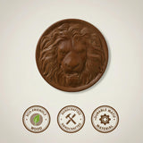 Pinyunxuan Wood Carved Santa Claus Wall Medallion, Lion's Head Style