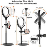 8 inch Desk Ring Light with Stand for for Video Conference