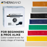 THERABAND Resistance Band 50 Yard Roll, Special Heavy Black Non-Latex Professional Elastic Bands For Upper & Lower Body Exercise, Physical Therapy, Pilates, & Rehab, Dispenser Box, Level 6