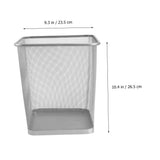 Alipis Metal Garbage Bin Mesh Trash Can Square Wastebasket Open Top Waste Basket Bin Trash Can Garbage Cans for Under Desk Office Home Apartment Dorm Room Bedroom Mesh Rubbish can