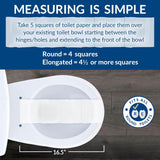 Mayfair Linden Slow Close Toilet Seat, Non Slip Heavy Duty Wood, Easy Install, Round, White