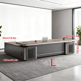 L-Shaped Executive Desk with Storage Drawers, Modern Office Furniture for Home & Workplace, Stylish Management Table for Spacious Workspace