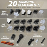 OLOV For Man Beard Trimmer, 21 Piece All-in-One Mens Grooming Kit and Hair Clipper, Nose, Ear, Body and Face, Electric Razor with USB Recharge Dock, Christmas Gift Wrapping