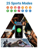 Amzhero Health Fitness Tracker with 24/7 Heart Rate, Blood Oxygen, Blood Pressure, Sleep Tracker, 5ATM Waterproof Activity Trackers with Step Tracker, Pedometer (S & L Bands Included)