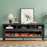 LUXOAK 65" Farmhouse TV Stand with 60" Electric Fireplace for TVs up to 75"