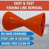 VALUE PLUS Fishing Line Stripper for Fishing Reels - Quick Fishing Line Remover - Compatible with Most Drills - Easy to Use Fishing Line Stripping Tool