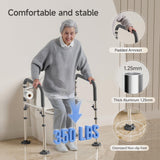 Loyoda Toilet Safety Rails,Height-Adjustable Toilet Frame Width-Adjustable Toilet Handles Foldable Toilet Rail Provides Support for Seniors ， Pregnant ，Disabled （Gray）