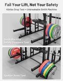 Mikolo Smith Machine, 2200lbs Squat Rack with LAT-Pull Down System & Cable Crossover Machine, Power Rack and Packages (BSL230CPHGP)