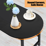 CADUKE Folding Coffee Table, Oval Small Center Table for Living Room, Black