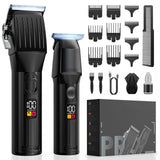 Professional Hair Clippers for Men Cordless Beards Trimmers Kit with LED Display Electric Beard Trimmer for Kid Rechargeable Trimmer Haircut Grooming Kit Gift for Men Women Barber Kids (Black)
