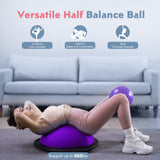 kisnbld Half Balance Ball Trainer, Inflatable 19/23 Inch Half Exercise Ball with Resistance Bands and Pilates Bal, Non-Slip 660lbs Capacity Yoga Ball for Home Gym Full Body Workouts