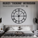 Ohweog 48 inch Large Wall Clock for Living Room Decor – Easy-Assembly (KD) Silent Non-Ticking Modern Farmhouse Wall Clock, Oversized Decorative Metal Roman Numeral Clock, Black