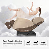 SMAGREHO 2025 Massage Chair Full Body, Zero Gravity Recliner with 6 Auto Modes, Foot Massage, Heating, Bluetooth, Khaki