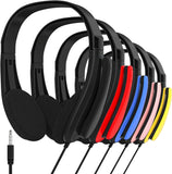 Maeline Classroom Headphones with Microphone – 30 Pack 3.5mm Wired Student Headset with Adjustable Boom Mic, On-Ear School Headphones for Kids, Chromebook, Laptop, PC, Online Learning & Testing