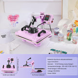Heat Press, 8 in 1 Tshirt Press Machine 15"x12" 360° Swing Away Digital Industrial Heat Transfer Machine AKEYDIY