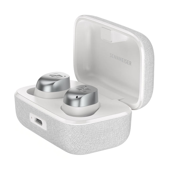 True Wireless 4 Smart Earbuds with Bluetooth 5.4, Crystal-Clear Sound, Comfortable Design, White Silver Sennheiser