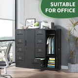 File Cabinet 4 Drawer, Vertical File Cabinet with Lock and 1 Door