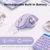 seenda Wireless Trackball Mouse, Ergonomic Bluetooth Mouse,Light Purple