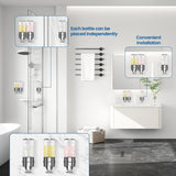 Shampoo and Conditioner Dispenser,Dispensers for The Shower,Shower Soap Dispenser 3 Chamber No Drill,Shampoo Conditioner Body Wash Dispenser (Triple x 17.6 oz,Clear)