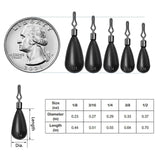12Pcs Tungsten Drop Shot Weights Sinkers for Bass Fishing, Tungsten Dropshot Fishing Weights, Silver Clip On Tear, 1/2 oz Fishfun