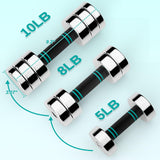 LIFERUN 10lb Steel Adjustable Dumbbell Set of 2, Free Weights Dumbbells Set, Non-Slip and Comfortable Foam Handle, Adjustable Dumbbells Weights Set for Home Gym Office Exercise